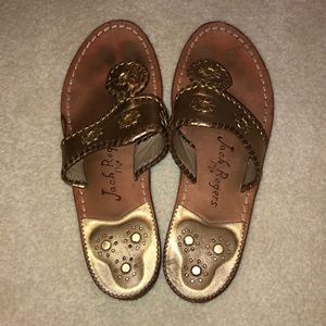 Gold jack Rodgers sandals